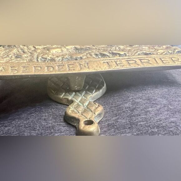 Vintage Solid Brass Door Knocker Aberdeen Terrier Dog 5.5”X4” - Picture 9 of 13